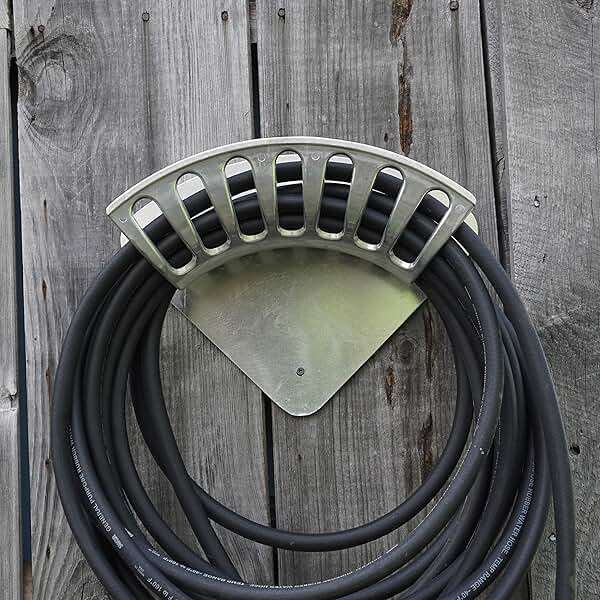 Kings County Tools 13" Cast Aluminum Hose Rack | Elegant Curved Design | Quality & Sturdy Material | Holds 100-Feet of 1/2” and 50-Feet of 5/8” Hose | Single Piece Attachment - Image 6