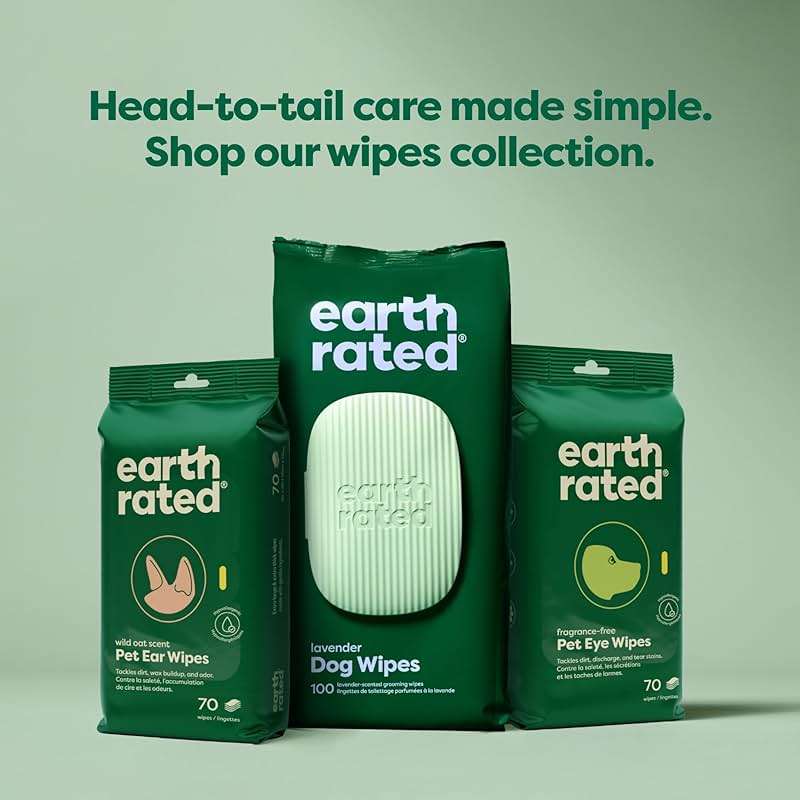 Earth Rated Pet Wipes for Dogs and Cats, Hypoallergenic, Cleaning and Hydrating, for Grooming Paws, Body and Butt, Unscented, 100 Count - Image 10