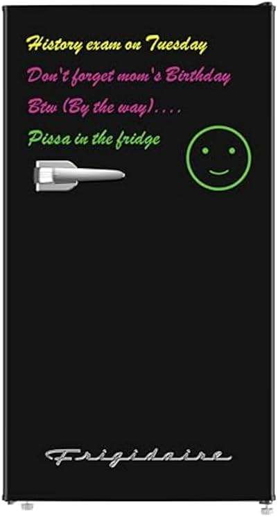 Frigidaire EFR331 Single Door Compact Refrigerator - Adjustable Thermostat Control - Reversible Doors - Front Blackboard, Write and Erase - Ideal for Dorm, Office, RV, Room - Black, 3.2 Cubic Feet - Image 1
