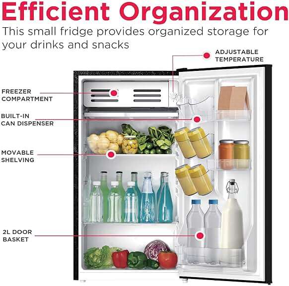 Frigidaire EFR331 Single Door Compact Refrigerator - Adjustable Thermostat Control - Reversible Doors - Front Blackboard, Write and Erase - Ideal for Dorm, Office, RV, Room - Black, 3.2 Cubic Feet - Image 5