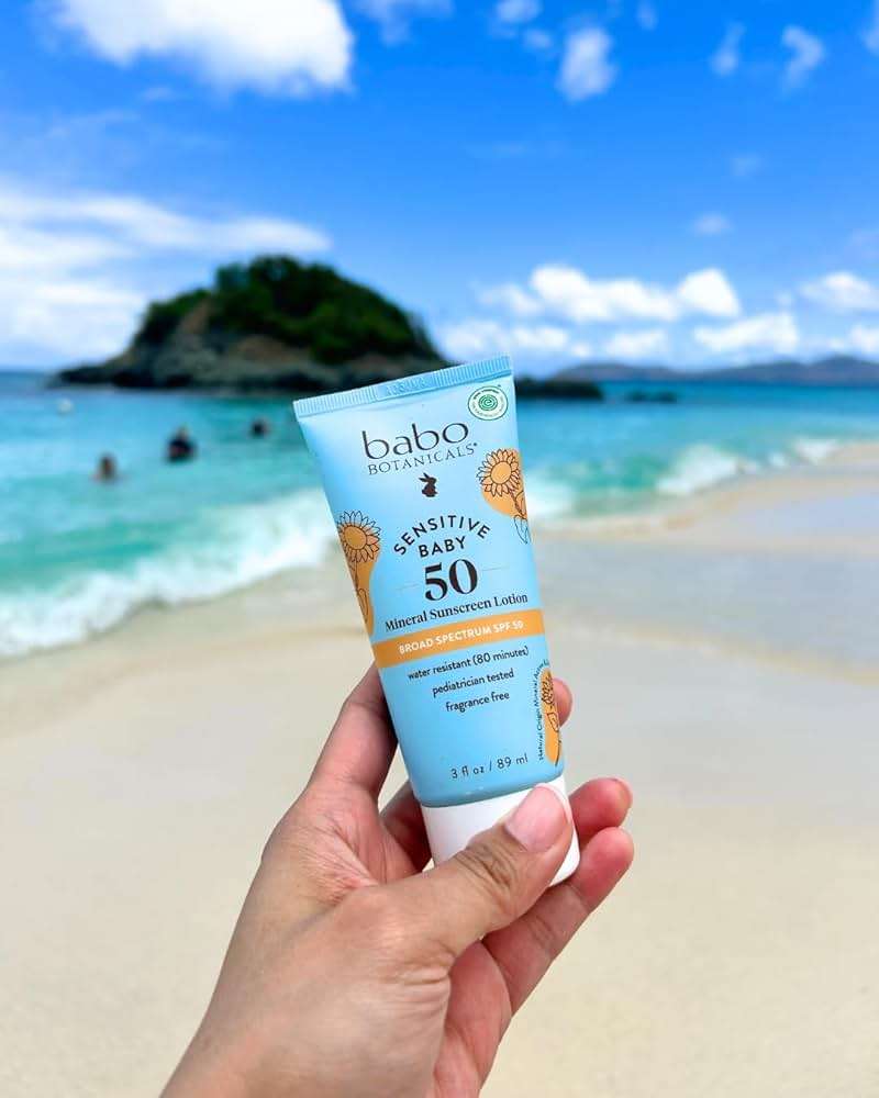 Babo Botanicals Sensitive Baby Mineral Sunscreen Lotion SPF50 - Natural Zinc Oxide - Face & Body - Fragrance-Free - Water-Resistant - EWG Verified - Vegan - Extra Sensitive Skin - For Babies & Kids - Image 7