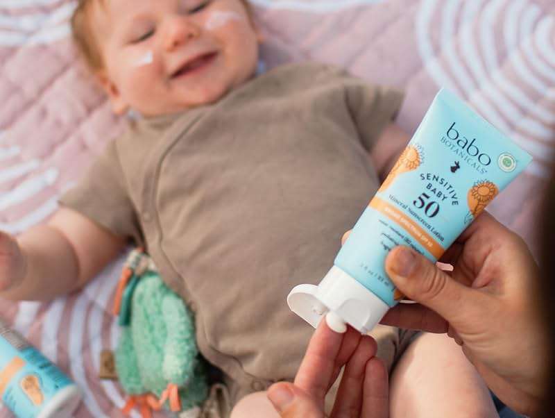 Babo Botanicals Sensitive Baby Mineral Sunscreen Lotion SPF50 - Natural Zinc Oxide - Face & Body - Fragrance-Free - Water-Resistant - EWG Verified - Vegan - Extra Sensitive Skin - For Babies & Kids - Image 9