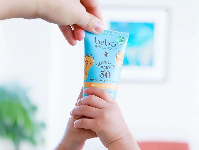 Babo Botanicals Sensitive Baby Mineral Sunscreen Lotion SPF50 - Natural Zinc Oxide - Face & Body - Fragrance-Free - Water-Resistant - EWG Verified - Vegan - Extra Sensitive Skin - For Babies & Kids - Image 10