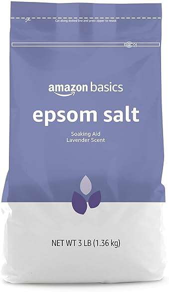 Amazon Basics Epsom Salt Soaking Aid, Lavender Scented, Relax & Relief, Resealable, 3 Pound, 1-Pack (Previously Solimo) - Image 1