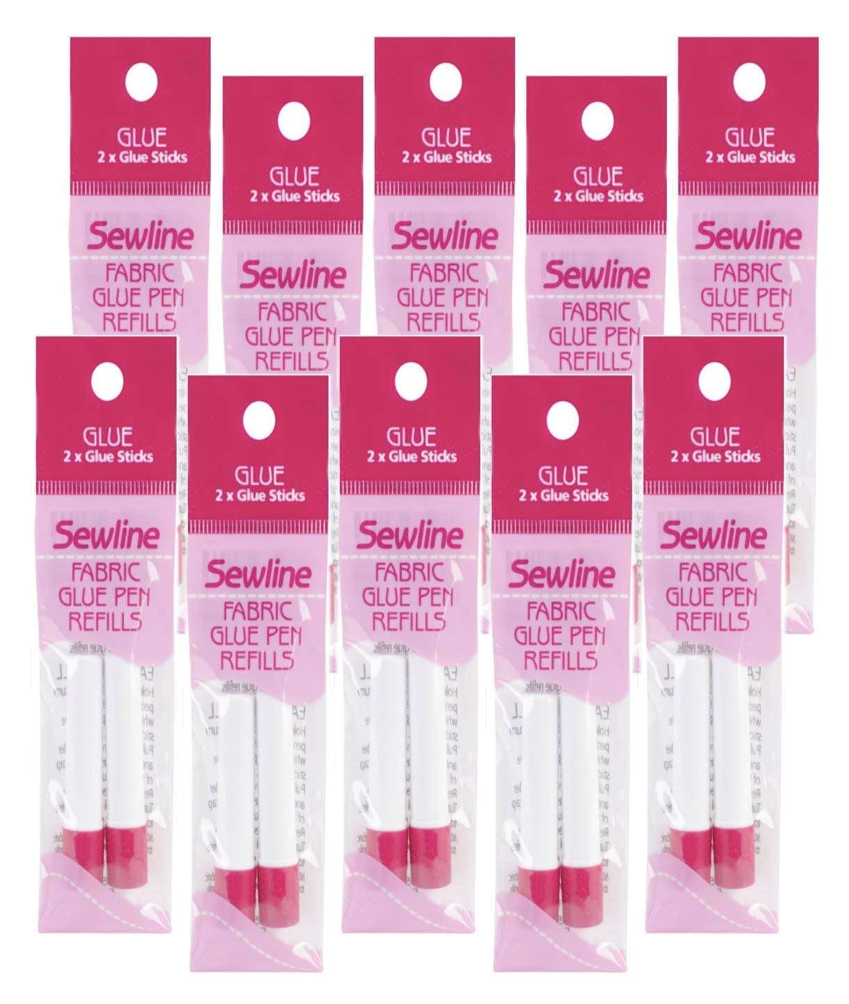 United Notions Blue Sewline Water-Soluble Fabric Glue Pen Refill 2 Count 10/Pk 10 Pack - Image 1