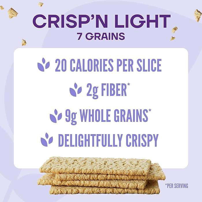 Wasa Crisp’n Light 7 Grains Crispbread, 4.9 oz (Pack of 4), Crackers, Non-GMO Ingredients, 7 Grain Blend, 20 Calories per Slice - Image 4