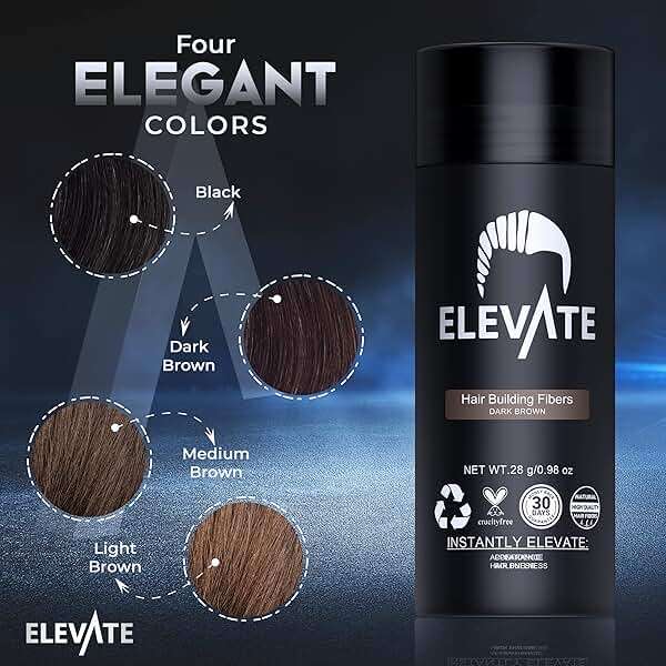 ELEVATE Hair Fibers to Instantly Thicken & Completely Conceal Thinning Balding Areas Loss in 30 Seconds for Men & Women (DARK BROWN) 28g Size - 100% Natural & Undetectable Keratin Fibers - Image 9