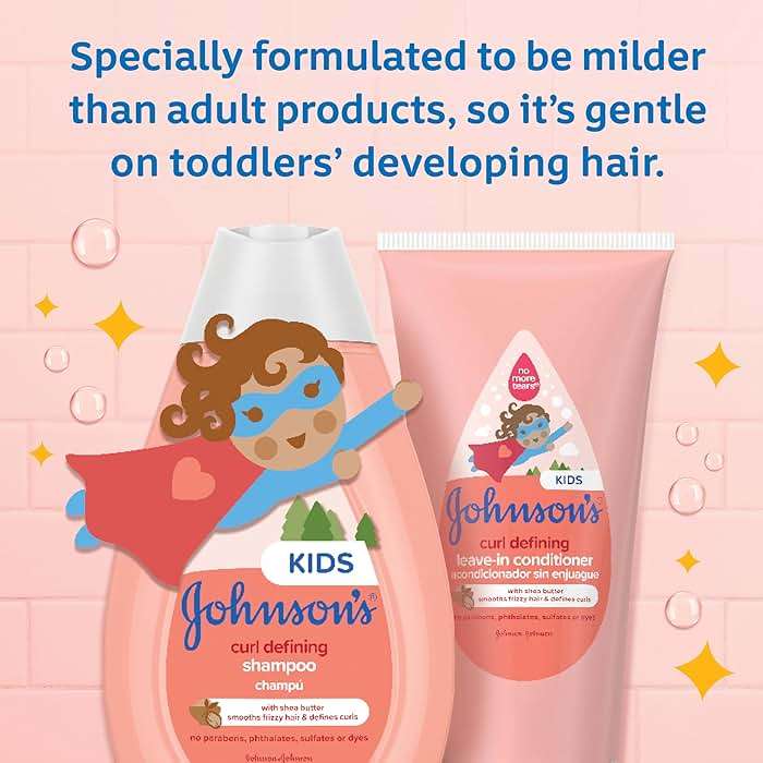 Johnson's Kids' Curl Defining Shampoo with Shea Butter, Cleanses, Smooths Frizz, & Defines Waves & Curls for 24 Hours, 13.6 fl. oz - Image 7