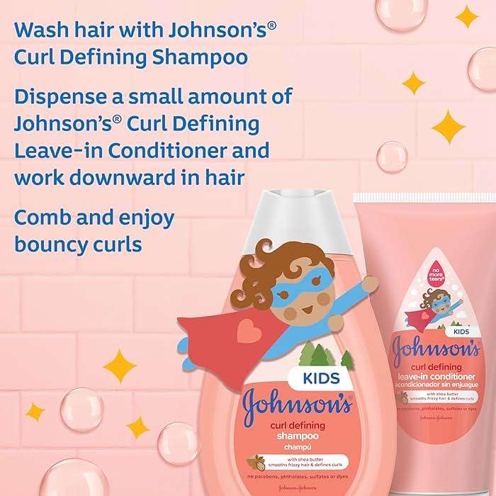 Johnson's Kids' Curl Defining Shampoo with Shea Butter, Cleanses, Smooths Frizz, & Defines Waves & Curls for 24 Hours, 13.6 fl. oz - Image 8