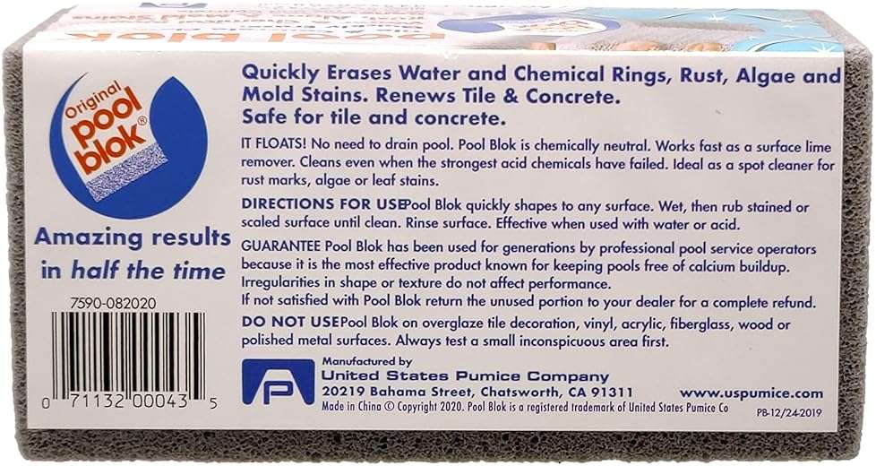 Pumie 2-Pack Pumice Stone for Pool Tile Cleaning - Calcium Remover for Tile & Plaster Stain - Cleaner for Calcium Build Up - Grout & Concrete Scouring - Pool Blok PB-12-5.75x2.87x2.87 - Image 5