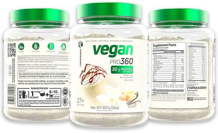 Forzagen Vegan Protein 360 2 Lbs 27 Servings, Plant Based Protein Extracted from Quinoa, Brown Rice and Pea Isolate Protein, Dairy, Soy and Gluten Free, Nom GMO (Vanilla Milkshake) - Image 2