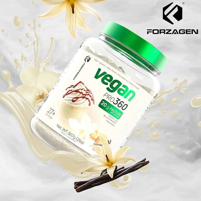 Forzagen Vegan Protein 360 2 Lbs 27 Servings, Plant Based Protein Extracted from Quinoa, Brown Rice and Pea Isolate Protein, Dairy, Soy and Gluten Free, Nom GMO (Vanilla Milkshake) - Image 5
