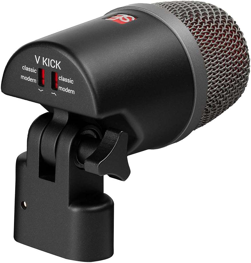 SE ELECTRONICS V Kick Drum Mic - Compact Dynamic Supercardioid Drum Microphone for Kicks with 4 Sound Settings & Adjustable Swivel Mount for Precise Positioning - Perfect for Studio & Live Use - Image 2