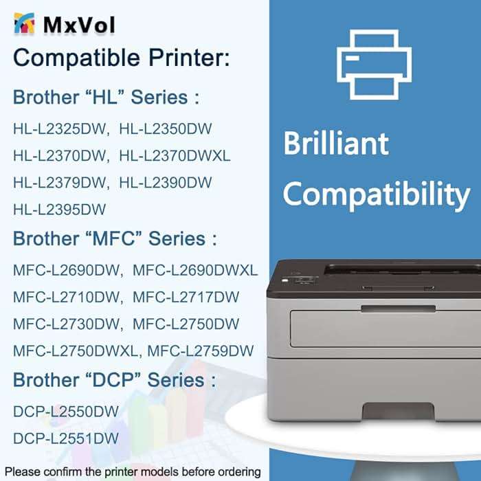 MxVol Compatible TN760 Toner DR730 Drum Replacement for Brother TN760 TN730 DR730 DR-730 Drum Toner Set use for MFC-L2710DW MFC-L2750DW HL-L2325DW HL-L2350DW HL-L2370DW HL-L2390DW HL-L2395DW Printer - Image 2