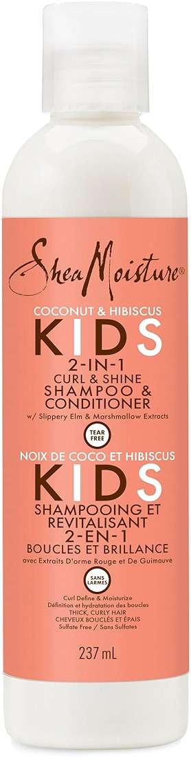 SheaMoisture 2-in-1 Shampoo and Conditioner for Kids Coconut and Hibiscus Coconut Oil for Hair and Dry Curls 8 oz - Image 1