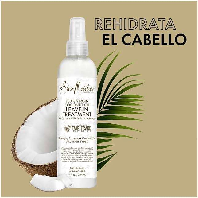 Shea Moisture 100% Virgin Coconut Oil Leave-in Treatment, 8 Ounce - Image 2