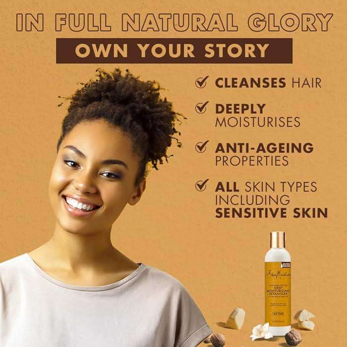 SheaMoisture Raw Shea Butter Deep Moisturizing Detangler for Dry, Damaged Hair, Hair Styling Product Formulated with Sea Kelp and Argan Oil 8 oz - Image 8