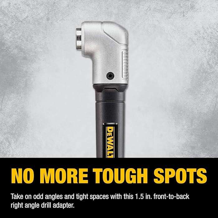 DEWALT Impact Ready 1.5 in Right Angle Drill Attachment, Magnetic Compact Ergonomic 90 Degree Drill Adapter (DWARA120) - Image 7
