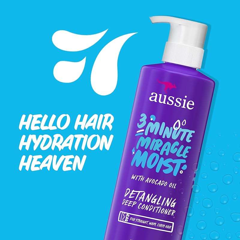 Aussie 3 Minute Miracle Moist Deep Conditioner for Dry Hair, Avocado & Jojoba Oil, Safe for Color Treated Hair, Nourishing Hydration, Silky Shine, Paraben-Free, 16 Fl Oz Each, Triple Pack - Image 7