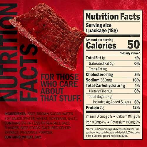 Jack Link's Teriyaki Beef Jerky Multipack - (20 Pack) 0.625 oz Bags - Ready to Eat Real Meat Protein Snacks - 7g Protein per Serving - Made with 100% Real Beef - Image 3