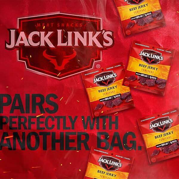 Jack Link's Teriyaki Beef Jerky Multipack - (20 Pack) 0.625 oz Bags - Ready to Eat Real Meat Protein Snacks - 7g Protein per Serving - Made with 100% Real Beef - Image 7