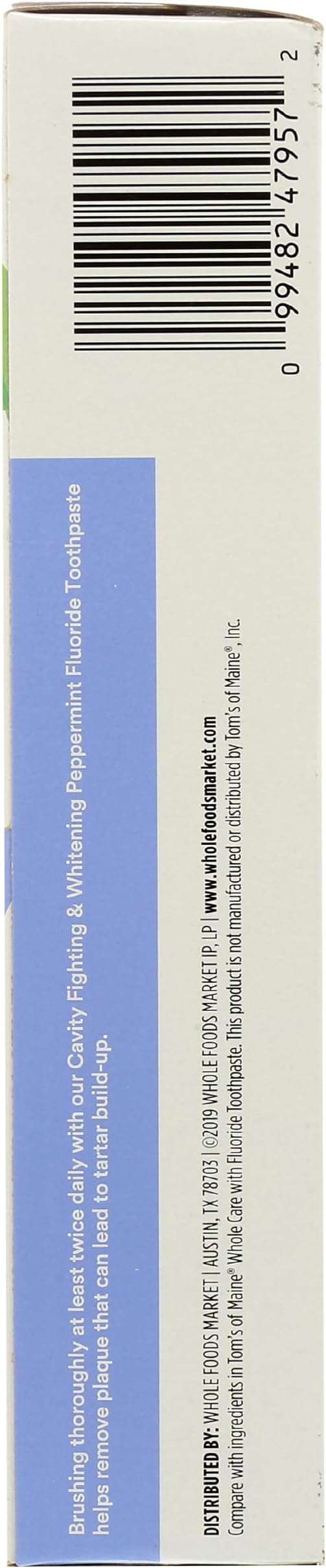 365 by Whole Foods Market, Fluoride Toothpaste, Cavity Fighting & Whitening, Peppermint Flavor, 5.5 Ounce - Image 5