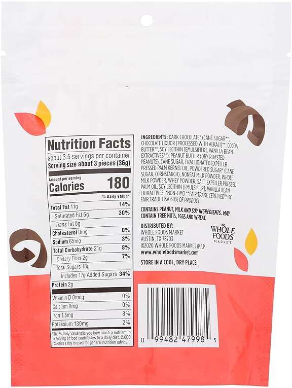 365 by Whole Foods Market, Mini Dark Chocolate Peanut Butter Cups, 4.7 Ounce - Image 2