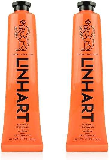 LINHART Toothpaste - Enamel Care, Gentle Formula for Sensitive & Normal Teeth, Supports Healthy Gums and Fresh Breath, Portable On-the-Go Oral Care 3.4 Ounce (Pack of 2) Mint Flavor - Image 1