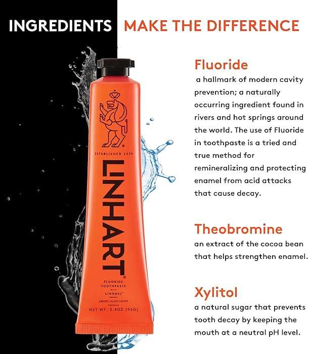 LINHART Toothpaste - Enamel Care, Gentle Formula for Sensitive & Normal Teeth, Supports Healthy Gums and Fresh Breath, Portable On-the-Go Oral Care 3.4 Ounce (Pack of 2) Mint Flavor - Image 2