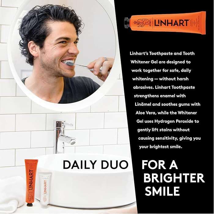 LINHART Toothpaste - Enamel Care, Gentle Formula for Sensitive & Normal Teeth, Supports Healthy Gums and Fresh Breath, Portable On-the-Go Oral Care 3.4 Ounce (Pack of 2) Mint Flavor - Image 4