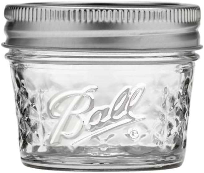 Ball Wide Mouth Quilted Crystal Jelly Jars with Lids and Bands, Used for Canning, Pickling, Juice, Jam, Jelly, Quarter Pint Size (4 Ounce (Pack of 6)) - Image 3