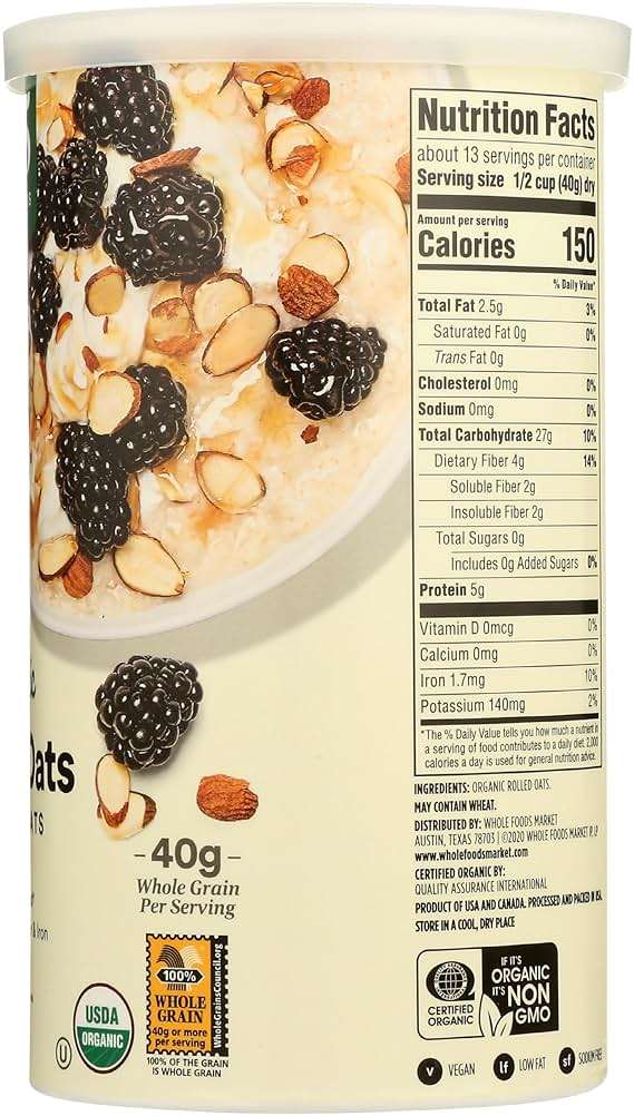 365 by Whole Foods Market, Organic Rolled Quick Oats, 18 Ounce - Image 5