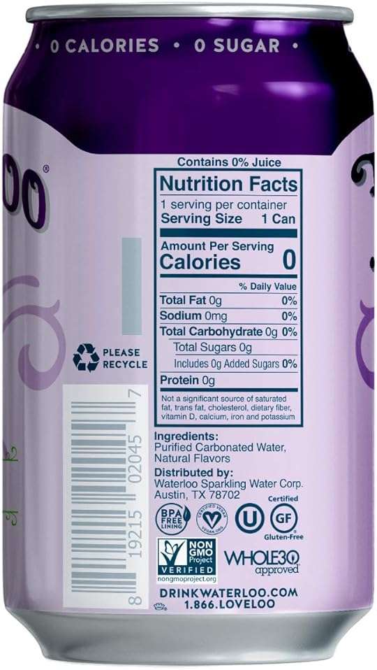 Waterloo Sparkling Water Waterloo Grape Sparkling Water, 12 Fl Oz - Image 5