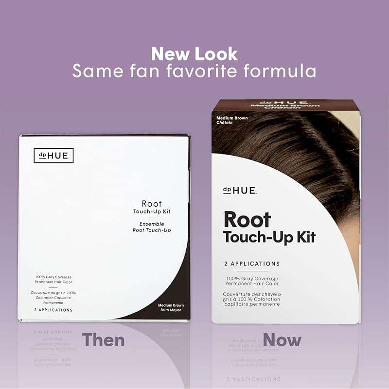 dpHUE Root Touch-Up Kit, Medium Brown - Permanent Hair Color for Gray Coverage - Includes Two Applications - Paraben, SLS & SLES Sulfate Free - Leaping Bunny Certified - Image 2