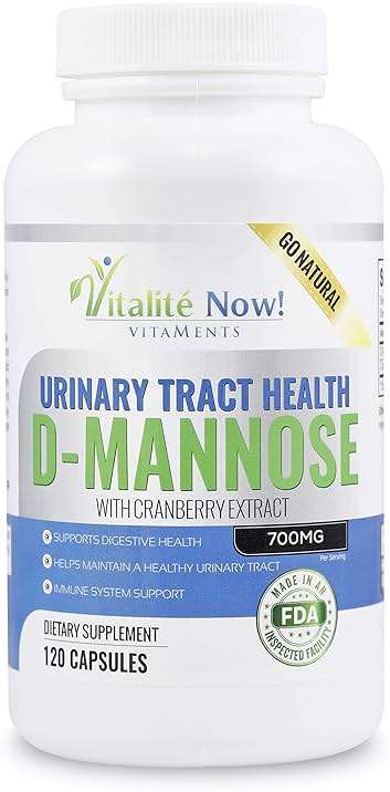 High Strength Pure D-Mannose with Cranberry Extract for Natural Urinary Tract Infections and UTI Support - Digestive Health - Immune System Support - 700mg - Non-GMO - 120 Pills - Image 1