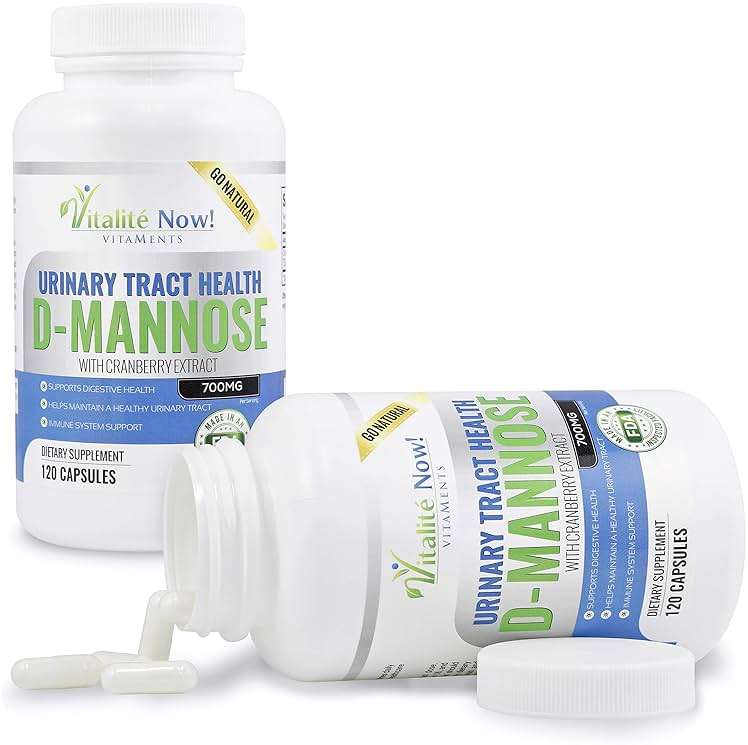 High Strength Pure D-Mannose with Cranberry Extract for Natural Urinary Tract Infections and UTI Support - Digestive Health - Immune System Support - 700mg - Non-GMO - 120 Pills - Image 2