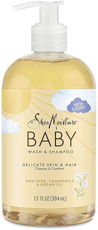 SheaMoisture Baby Wash & Shampoo for All Skin Types Raw Shea, Chamomile & Argan Oil Baby Wash and Shampoo with Frankincense & Myrrh to Help Cleanse 13 oz, Gold, Packaging may vary - Image 1