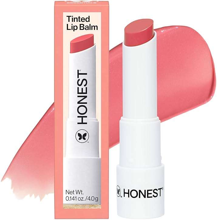 Honest Beauty Moisturizing Vegan Tinted Lip Balm, Antioxidant-rich, Acai Extracts, Avocado Oil, Paraben-Free, Cruelty Summer, Melon - Image 1