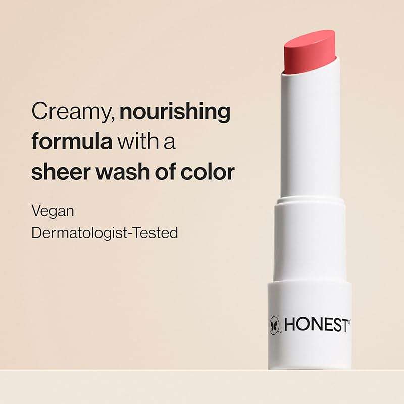Honest Beauty Moisturizing Vegan Tinted Lip Balm, Antioxidant-rich, Acai Extracts, Avocado Oil, Paraben-Free, Cruelty Summer, Melon - Image 2