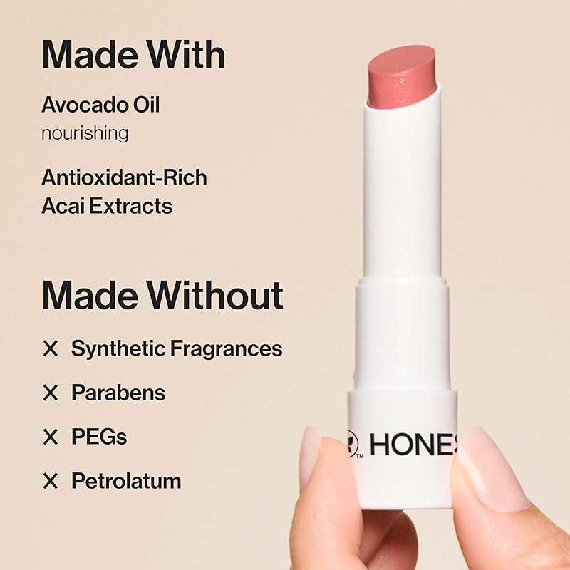 Honest Beauty Moisturizing Vegan Tinted Lip Balm, Antioxidant-rich, Acai Extracts, Avocado Oil, Paraben-Free, Cruelty Summer, Melon - Image 4