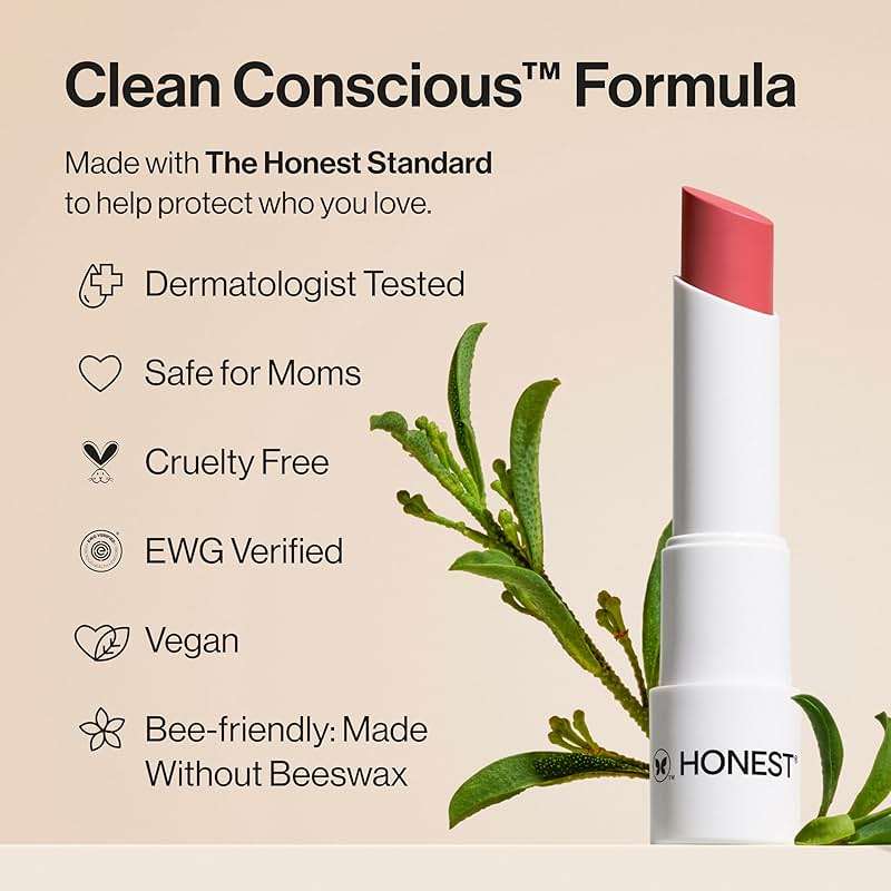 Honest Beauty Moisturizing Vegan Tinted Lip Balm, Antioxidant-rich, Acai Extracts, Avocado Oil, Paraben-Free, Cruelty Summer, Melon - Image 5