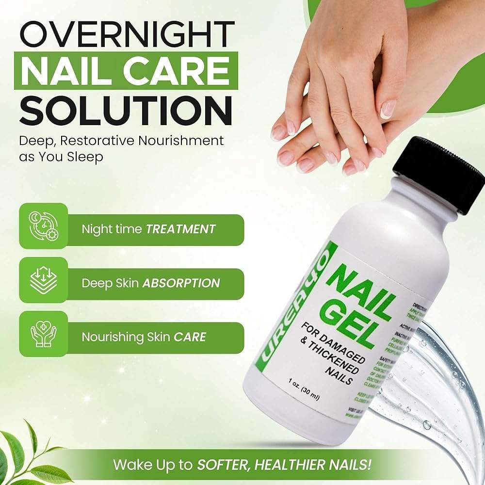 Urea Nail Gel - Softens Cracked Heel Calluses & Thick Toenails - Repairs Damaged, Yellow, Discolored Nails – Highly Effective & Quick-Dry Fingernails & Toenail Treatment (Urea 40%) - Image 4