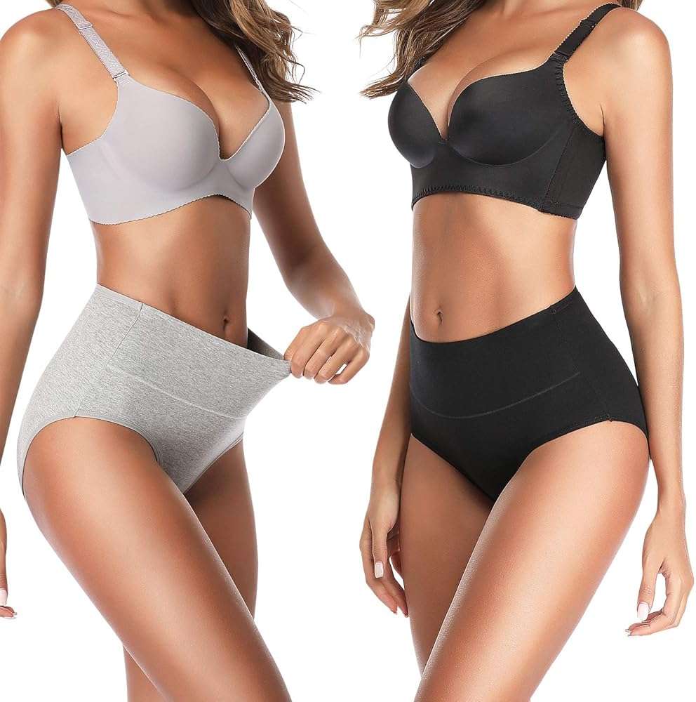 Womens Underwear,Cotton Mid Waist No Muffin Top Full Coverage Brief Ladies Panties Lingerie Undergarments for Women Multipack - Image 2