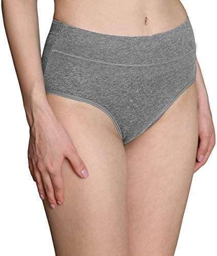 Womens Underwear,Cotton Mid Waist No Muffin Top Full Coverage Brief Ladies Panties Lingerie Undergarments for Women Multipack - Image 5