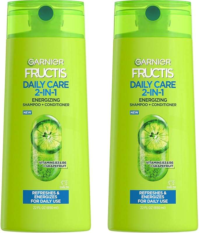 Garnier Fructis Fortifying 2-in-1 Shampoo and Conditioner for Stronger-Looking Hair with Touchable Softness, Daily Hair Care for Men and Women, Vegan, Paraben-Free 22 Fl Oz, 2 Count - Image 1