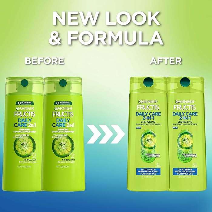 Garnier Fructis Fortifying 2-in-1 Shampoo and Conditioner for Stronger-Looking Hair with Touchable Softness, Daily Hair Care for Men and Women, Vegan, Paraben-Free 22 Fl Oz, 2 Count - Image 3