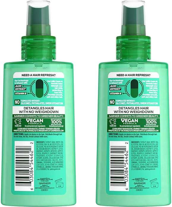 Garnier Fructis Pure Clean Detangler + Air Dry Spray, 5.0 Fl Oz, 2 Count (Packaging May Vary) - Image 2