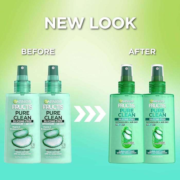 Garnier Fructis Pure Clean Detangler + Air Dry Spray, 5.0 Fl Oz, 2 Count (Packaging May Vary) - Image 4