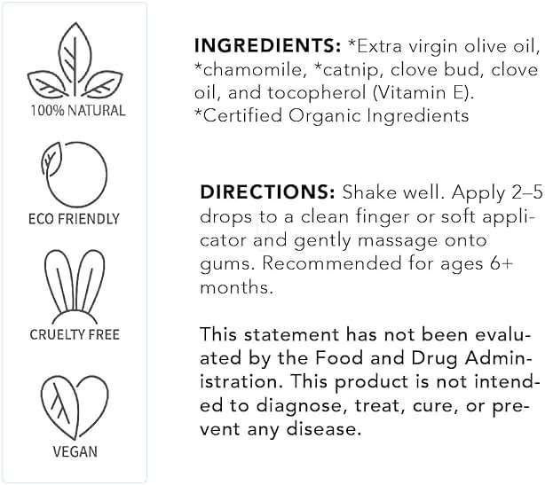 Balm Baby Teething Oil Rub - Natural Baby Teething Relief Aid with Chamomile & Clove - Vegan, Non-GMO, Gentle & Effective - 1 oz Glass Bottle (Bottle w/Cap) - Image 2