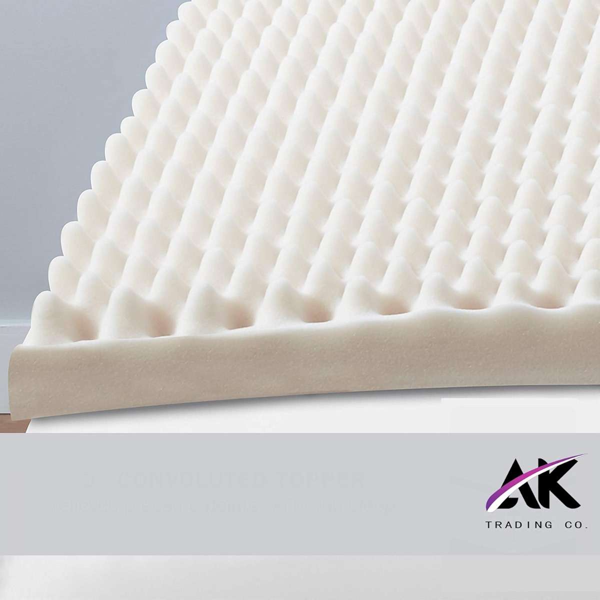 AK Trading CO. 2.5" Thick CertiPUR-US Certified Convoluted Hospital Mattress Pad, Egg Crate Foam Foam Sheet | Mattress Pad (Medical Bed, Mattress Topper, Chairs) - Made in USA (2.5" x 18" x 72") - Image 5